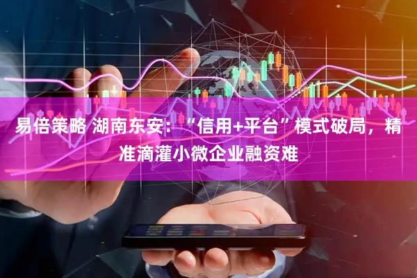 易倍策略 湖南东安：“信用+平台”模式破局，精准滴灌小微企业融资难