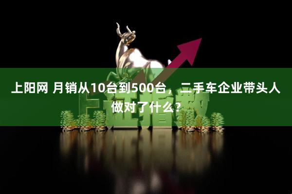 上阳网 月销从10台到500台，二手车企业带头人做对了什么？